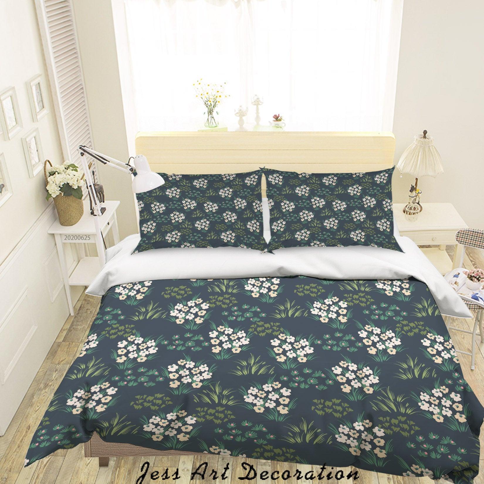 3D Dark Floral Quilt Cover Set Bedding Set Duvet Cover Pillowcases SF51- Jess Art Decoration