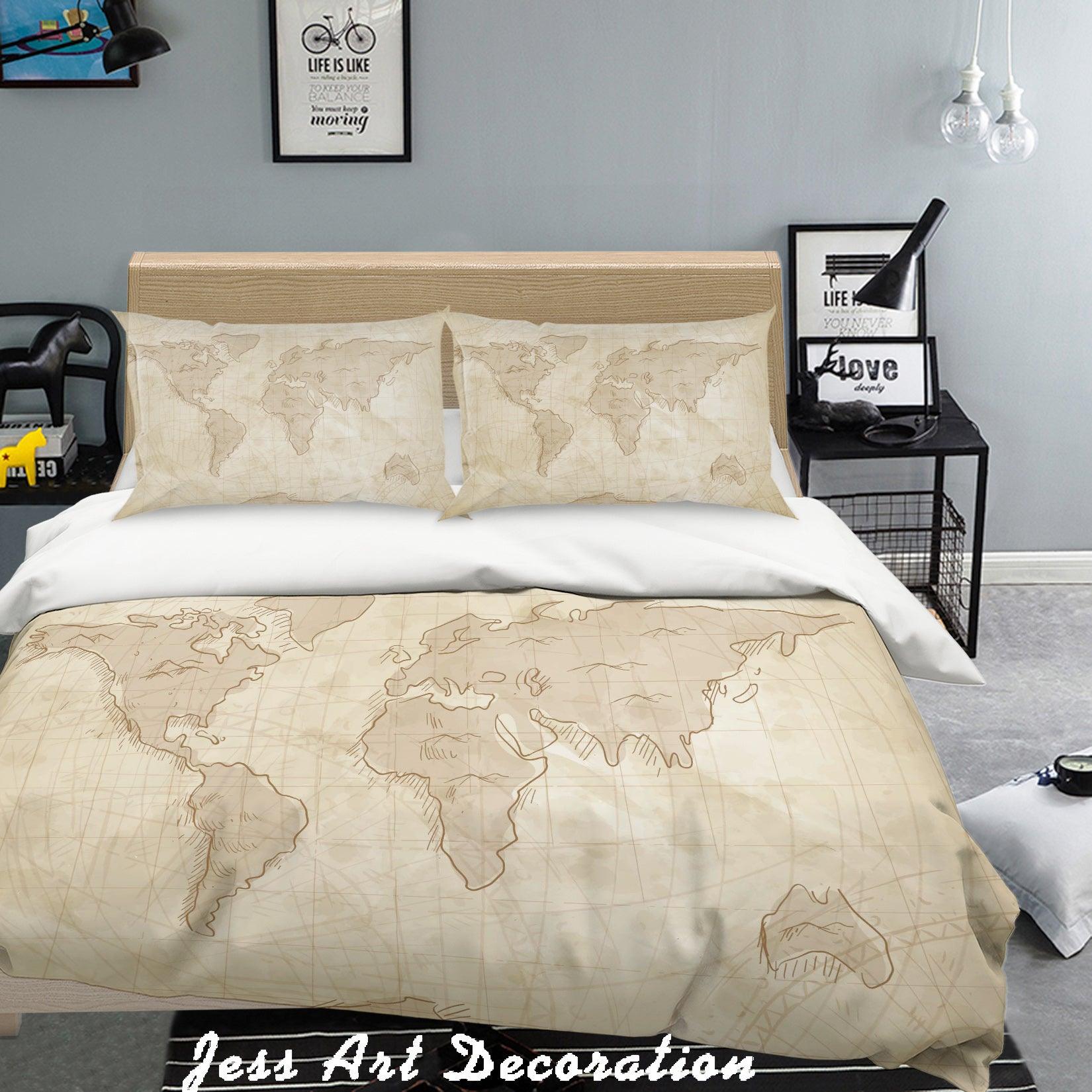 3D Color Map Quilt Cover Set Bedding Set Pillowcases 27- Jess Art Decoration