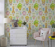3D  Animal Cute Cartoon Pattern Color Wall Mural Wallpaper SWW561- Jess Art Decoration