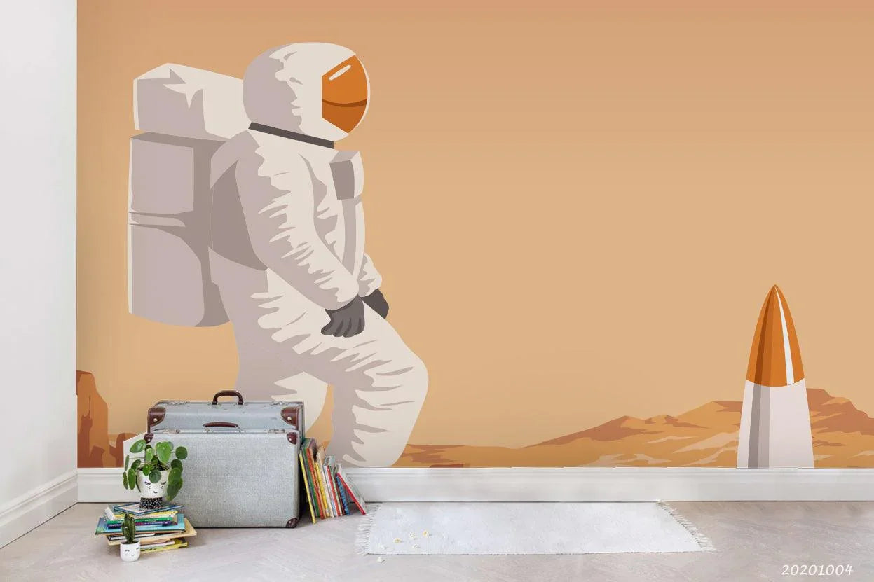 3D Cartoon Planet Astronaut Wall Mural Wallpaper WJ 1505- Jess Art Decoration