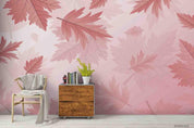 3D Pink Botanical Maple Leaves Plant Background Wall Mural Wallpaper LXL- Jess Art Decoration