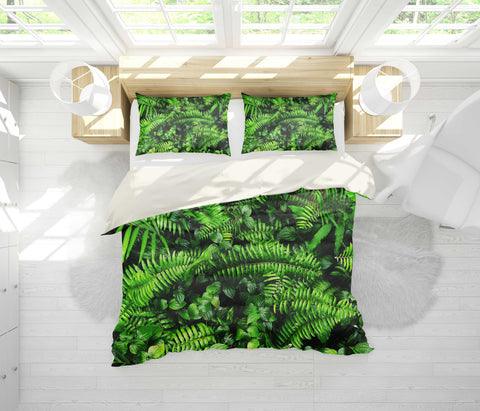 3D Green Leaf Quilt Cover Set Bedding Set Pillowcases 7- Jess Art Decoration