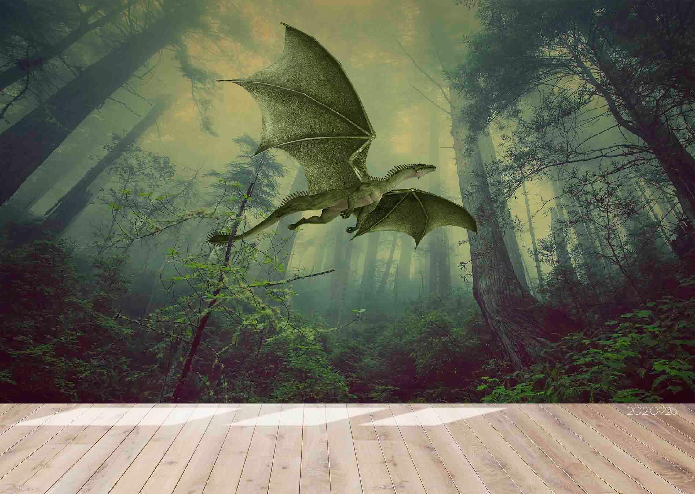 3D Ancient Forest Dinosaur Animal Wall Mural Wallpaper LQH 284- Jess Art Decoration