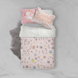 3D Unicorn Flower Pink Quilt Cover Set Bedding Set Pillowcases 58- Jess Art Decoration