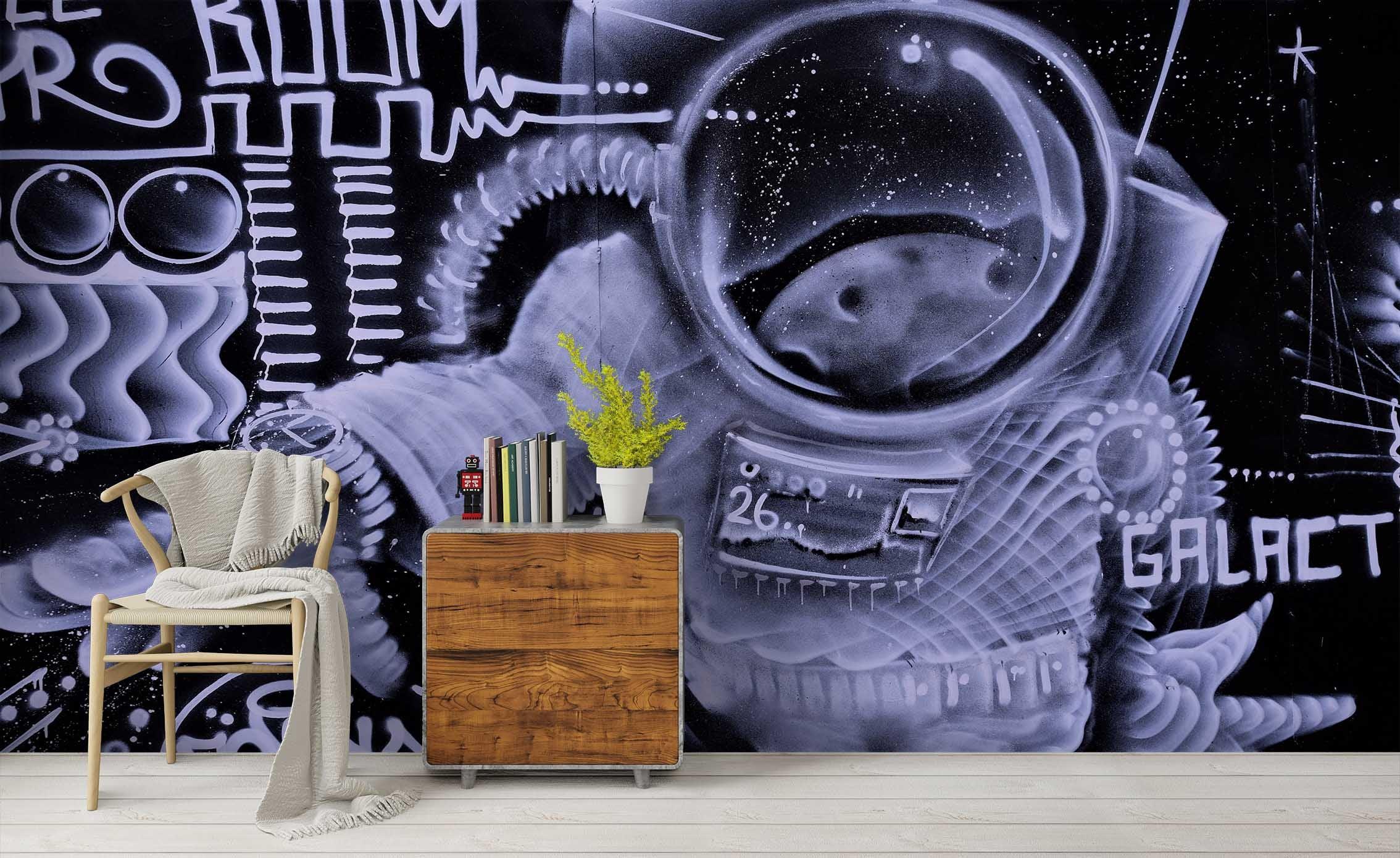 3D Astronaut Graffiti Wall Mural Wallpaper sww 102- Jess Art Decoration