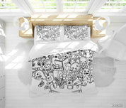 3D Abstract Monster Graffiti Quilt Cover Set Bedding Set Duvet Cover Pillowcases 43- Jess Art Decoration