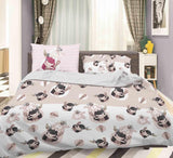 3D Pink Girl Tribe Rabbit Feather Quilt Cover Set Bedding Set Pillowcases 60- Jess Art Decoration