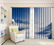 3D Sky Snow Mountain Nature Landscape Curtains and Drapes LQH 72- Jess Art Decoration