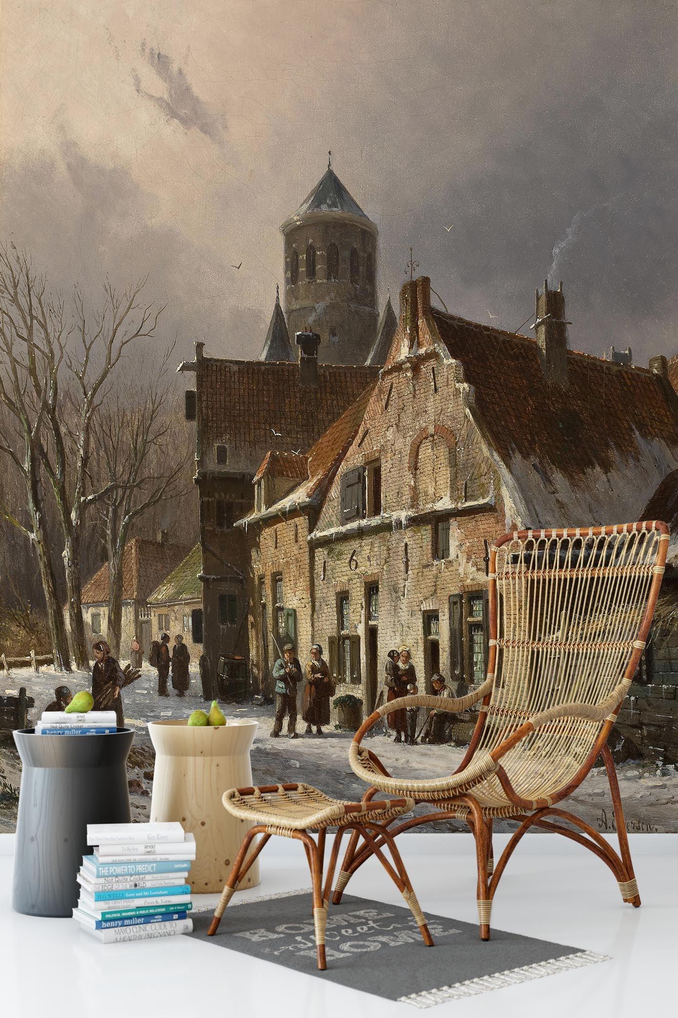 3D European Village Oil Painting Wall Mural Wallpaper 98- Jess Art Decoration