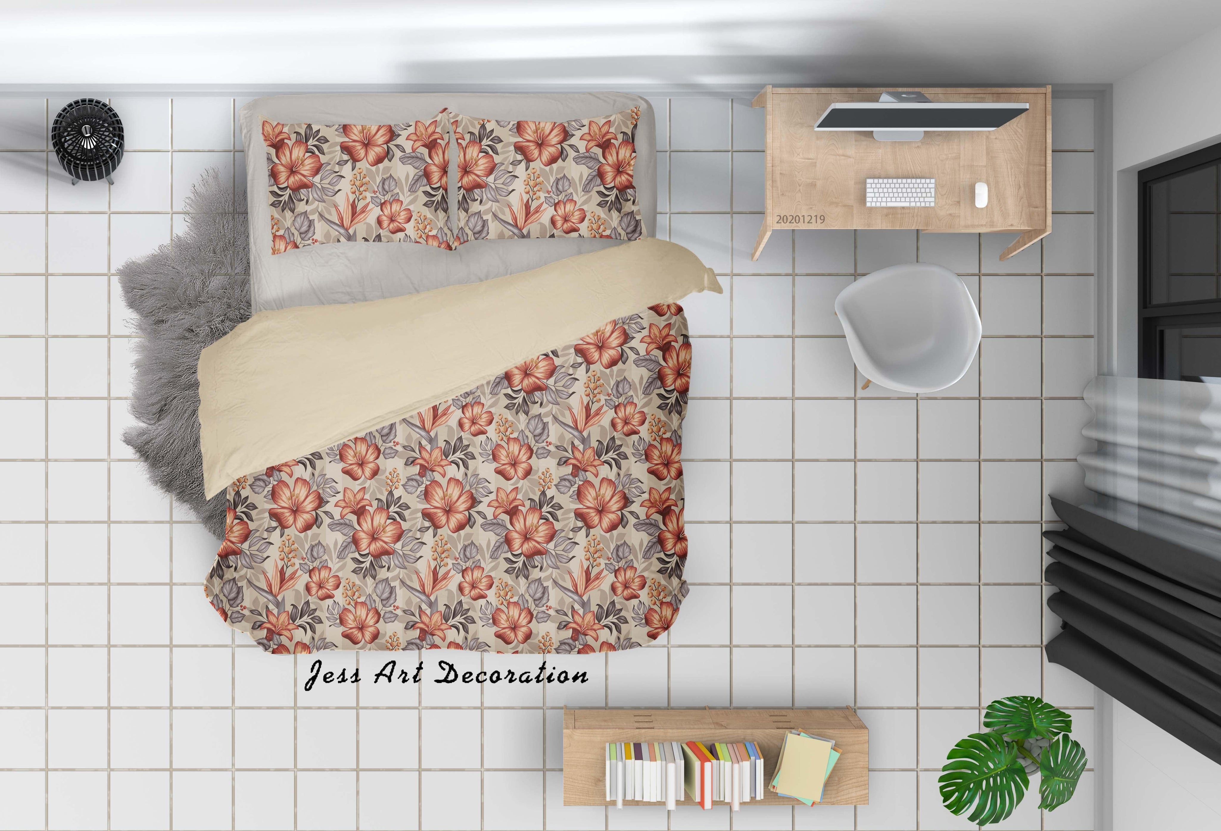 3D Hand Drawn Pink Floral Pattern Quilt Cover Set Bedding Set Duvet Cover Pillowcases 100- Jess Art Decoration