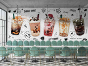 3D Boba Milk Tea Pearl Milk Tea Wall Mural Wallpaper GD 1599- Jess Art Decoration