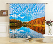 3D Sky Forest Lake Fall Curtains and Drapes SF155- Jess Art Decoration