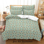 3D Abstract Blue Geometric Floral Quilt Cover Set Bedding Set Duvet Cover Pillowcases 26- Jess Art Decoration