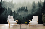 3D Dark Green Forest Trees Misty Scenery Wall Mural Wallpaper GD 949- Jess Art Decoration