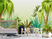 3D Tropical Jungle Coconut Tree Wall Mural Wallpaper LQH 549- Jess Art Decoration