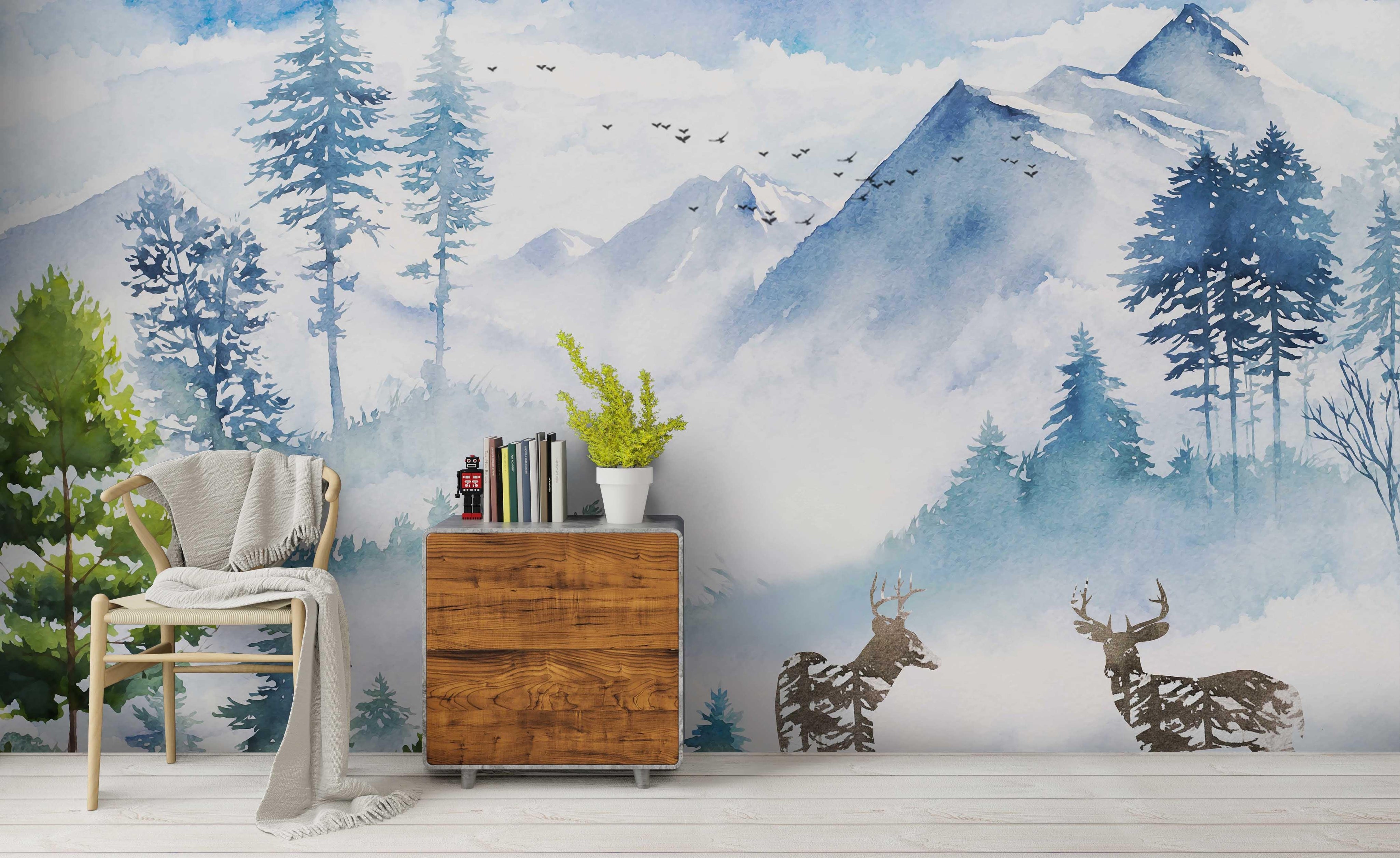 3D Snow Mountain Wall Mural Wallpaper 221- Jess Art Decoration