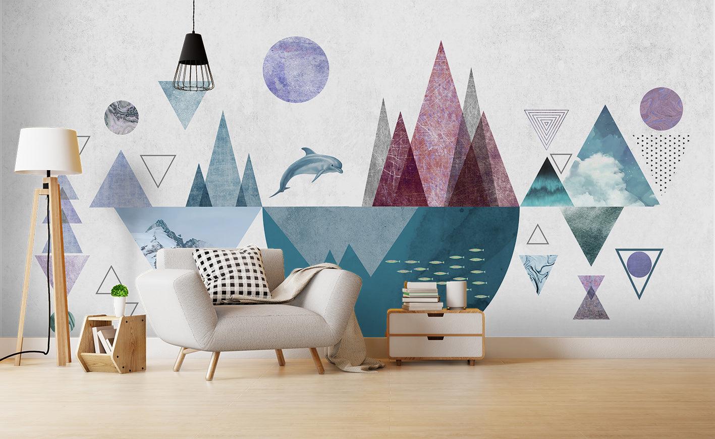 3D Abstract Triangle Mountain Wall Mural Wallpaper 56- Jess Art Decoration