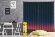 3D Starry Night Orange Evening Landscape Curtains and Drapes GD 2702- Jess Art Decoration