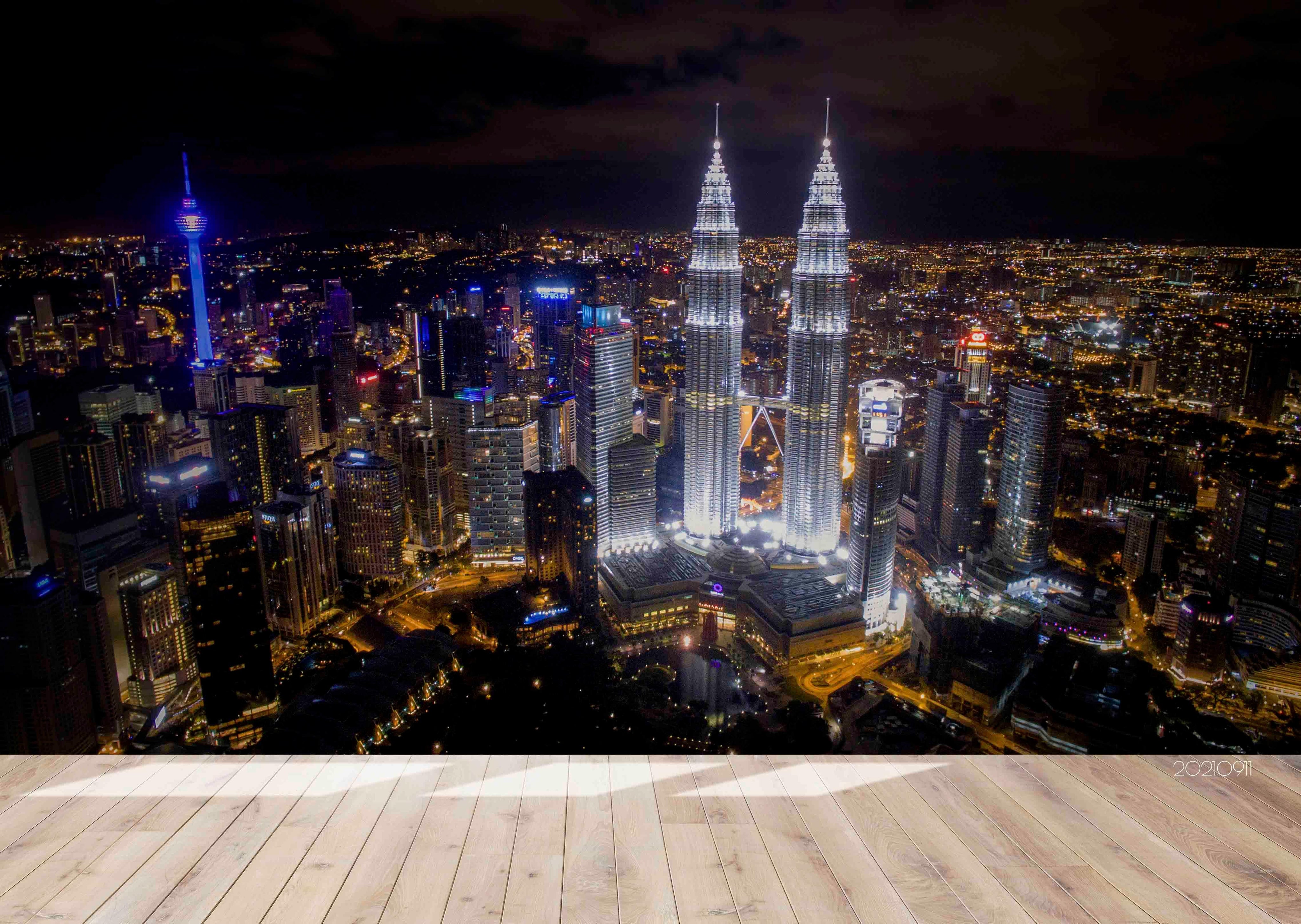 3D City Building Night View Wall Mural Wallpaper LQH 16- Jess Art Decoration