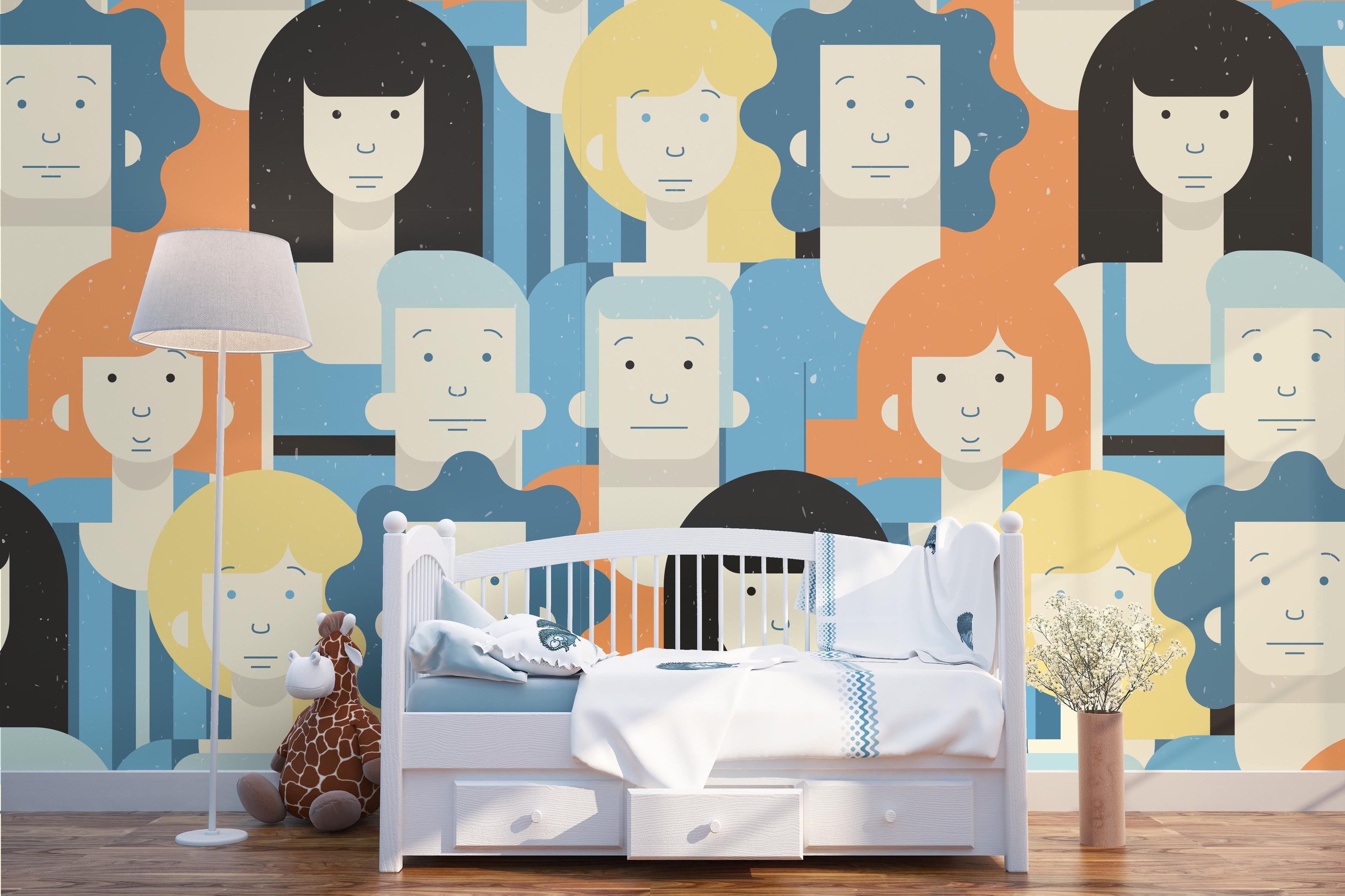 3D Crowd Pattern Wall Mural Wallpaper 38- Jess Art Decoration