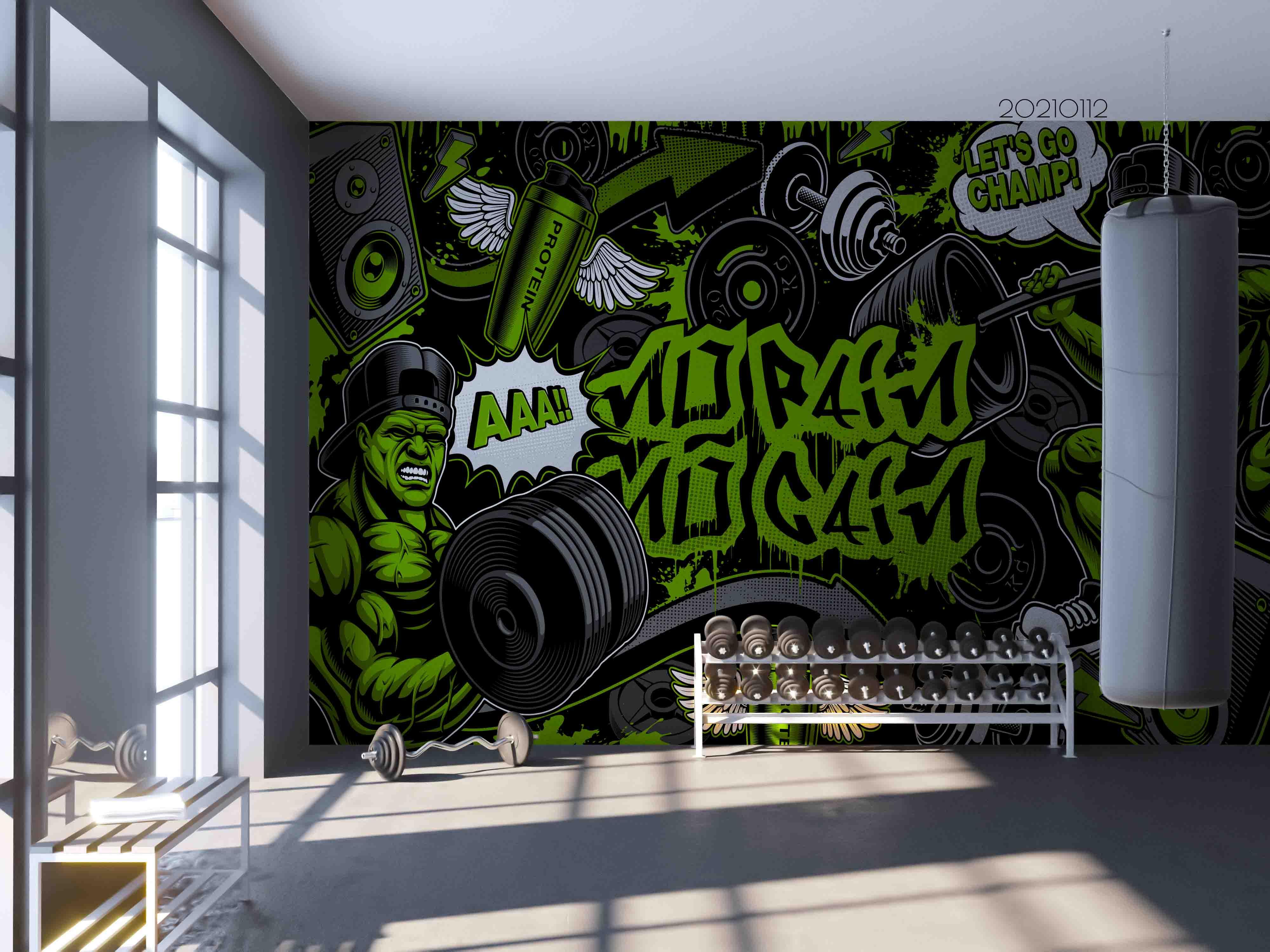 3D Gym Background Wall Mural Wallpaper LQH 48- Jess Art Decoration