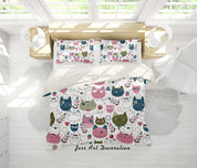 3D Cartoon Colorful Cats Quilt Cover Set Bedding Set Pillowcases 01- Jess Art Decoration