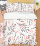 3D Grey Leaves Quilt Cover Set Bedding Set Pillowcases 233- Jess Art Decoration