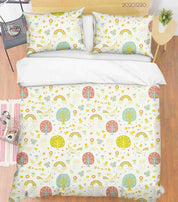 3D Hand Drawn Forest Animal Rainbow Quilt Cover Set Bedding Set Duvet Cover Pillowcases 69- Jess Art Decoration