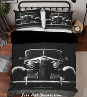 3D Dark Realistic Antique Car Quilt Cover Set Bedding Set Duvet Cover Pillowcases LXL 190- Jess Art Decoration