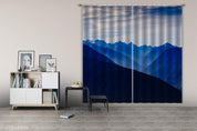 3D Sky Mountain Landscape Blue Curtains and Drapes LLL 137- Jess Art Decoration
