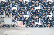 3D Hand Sketching Floral Unicorn Wall Mural Wallpaper LXL 1080- Jess Art Decoration