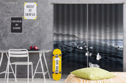 3D Landscape Ocean Beach Ice Mountain Curtains and Drapes GD 4292- Jess Art Decoration
