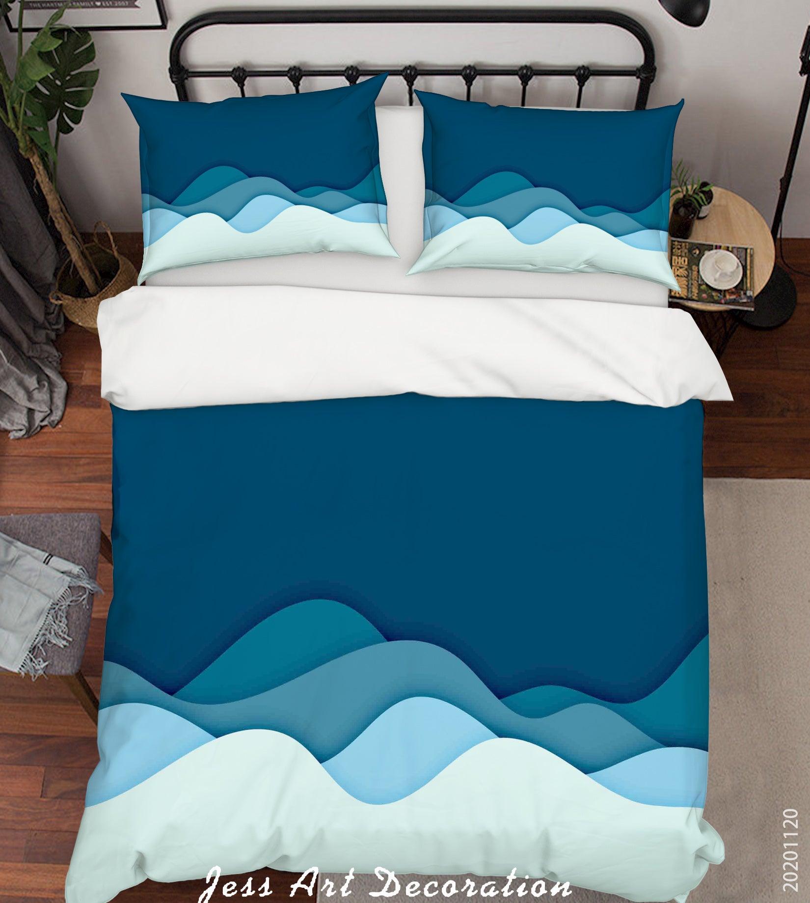 3D Abstract Blue Ocean Quilt Cover Set Bedding Set Duvet Cover Pillowcases LXL- Jess Art Decoration
