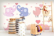 3D Cartoon Elephant Pig Chicken Wall Mural Wallpaper 139- Jess Art Decoration