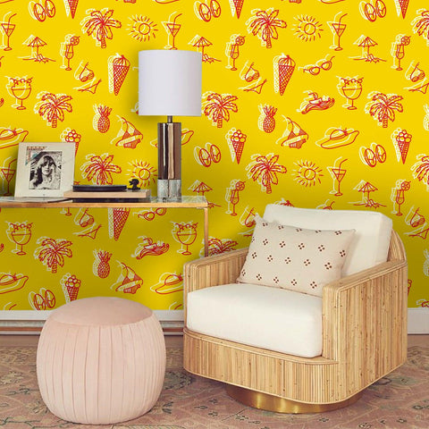 3D Summer Amorous Feelings Yellow Wall Mural Wallpaper 56- Jess Art Decoration