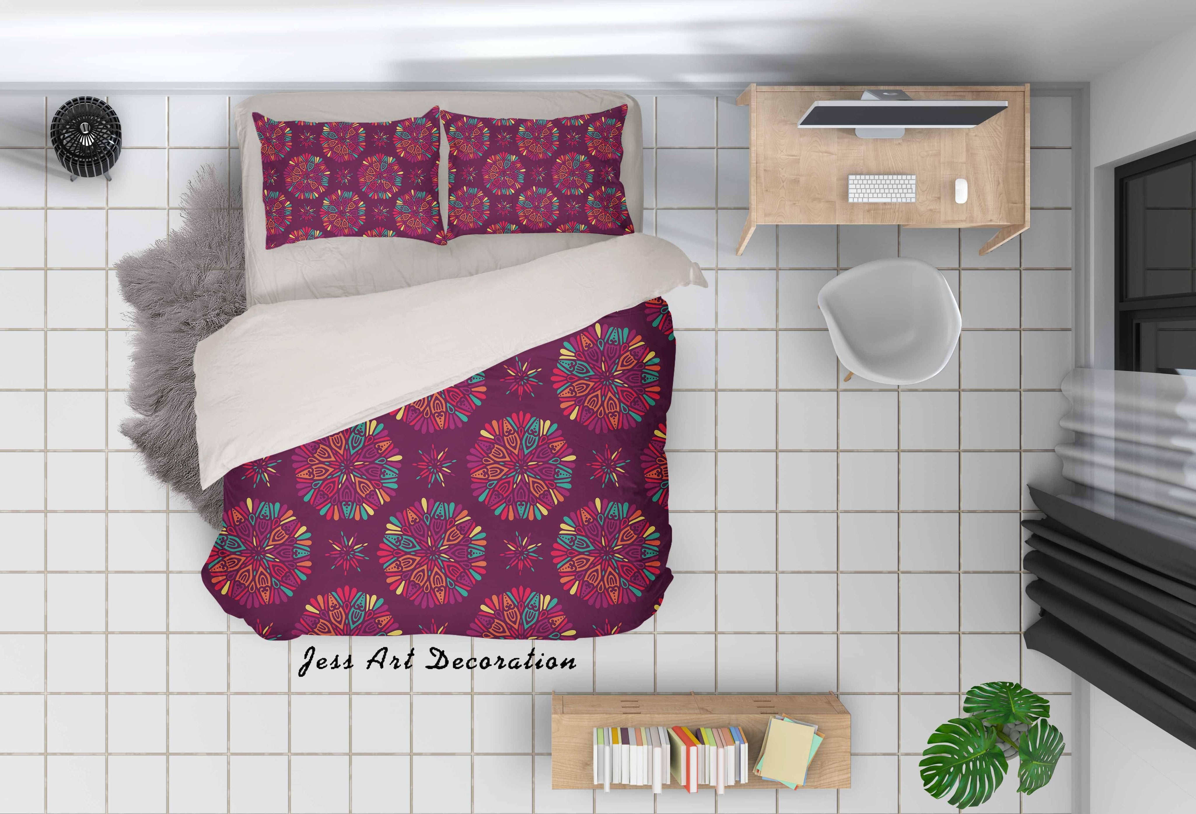 3D Red Floral Quilt Cover Set Bedding Set Pillowcases 3- Jess Art Decoration