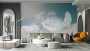 3D White Feather Falling Wall Mural Wallpaper SWW4453- Jess Art Decoration
