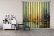 3D Pond Woods Grass Scenery Curtains and Drapes GD 1102- Jess Art Decoration
