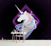 3D Black Background Abstract Bright Unicorn Diamond Wall Mural Wallpaper ZY D98- Jess Art Decoration