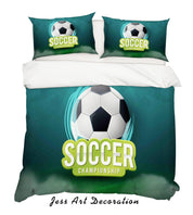 3D Football Soccer Quilt Cover Set Bedding Set Pillowcases 38- Jess Art Decoration