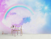 3D Bright Blue Sky Rainbow White Cloud Wall Mural Wallpaper ZY D77- Jess Art Decoration