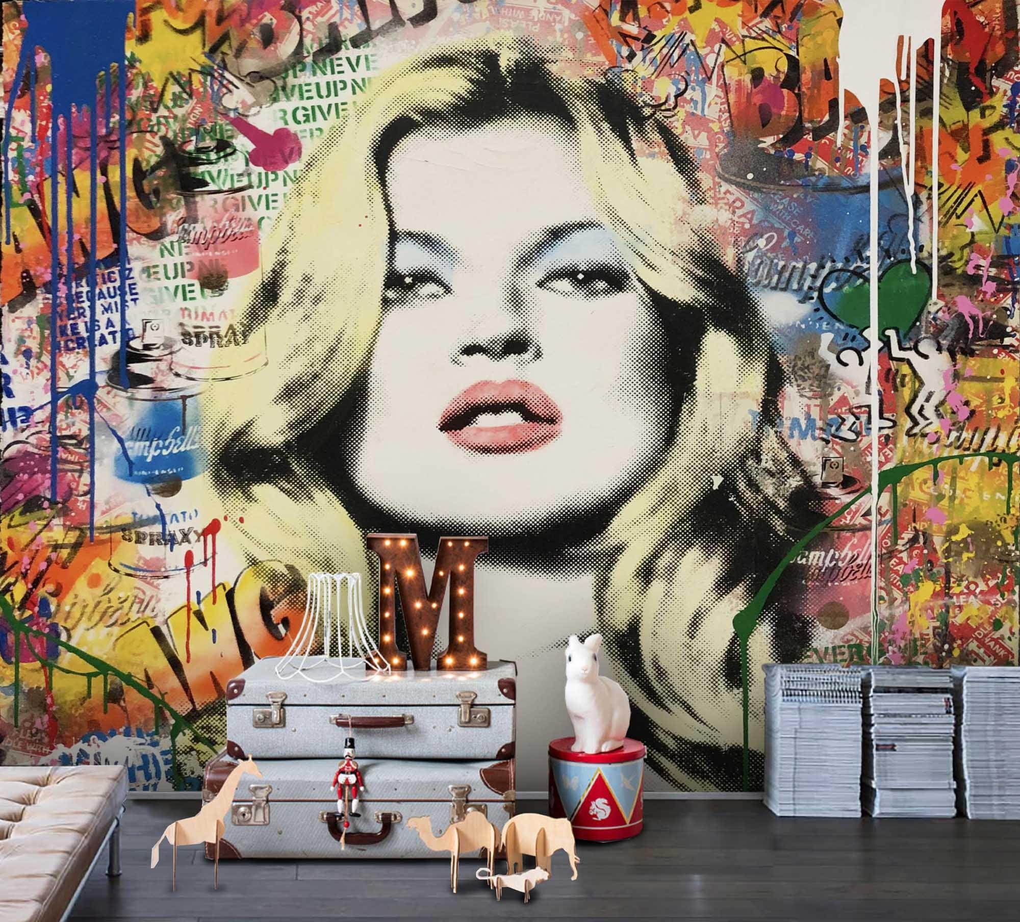 3D  Beauty Graffiti Wall Mural Wallpaper SF57- Jess Art Decoration