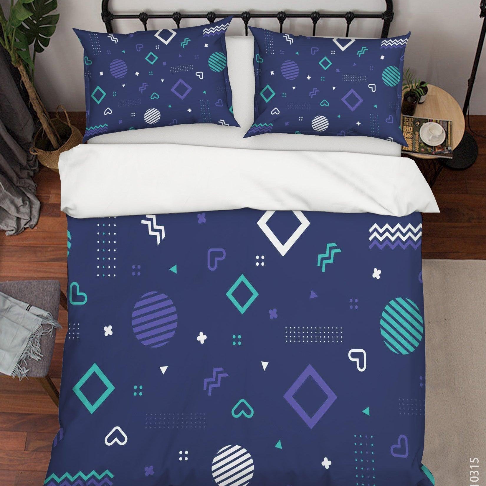 3D Abstract Dark Geometric Pattern Quilt Cover Set Bedding Set Duvet Cover Pillowcases 74- Jess Art Decoration