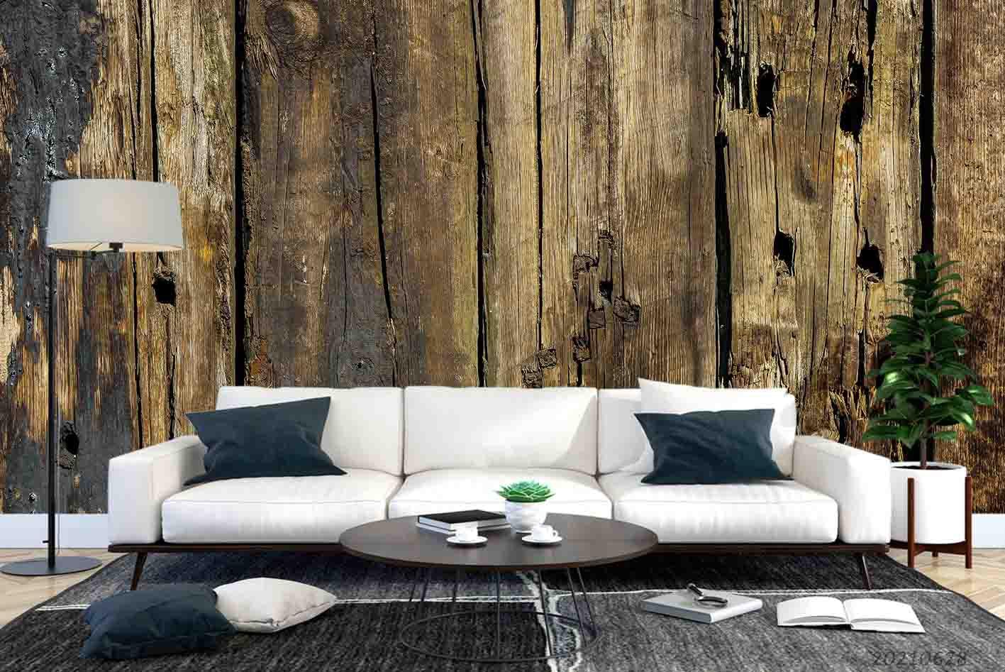 3D Wood Board Texture Wall Mural Wallpaper LQH 300- Jess Art Decoration