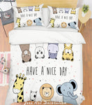3D Cartoon Animals Quilt Cover Set Bedding Set Pillowcases  17- Jess Art Decoration
