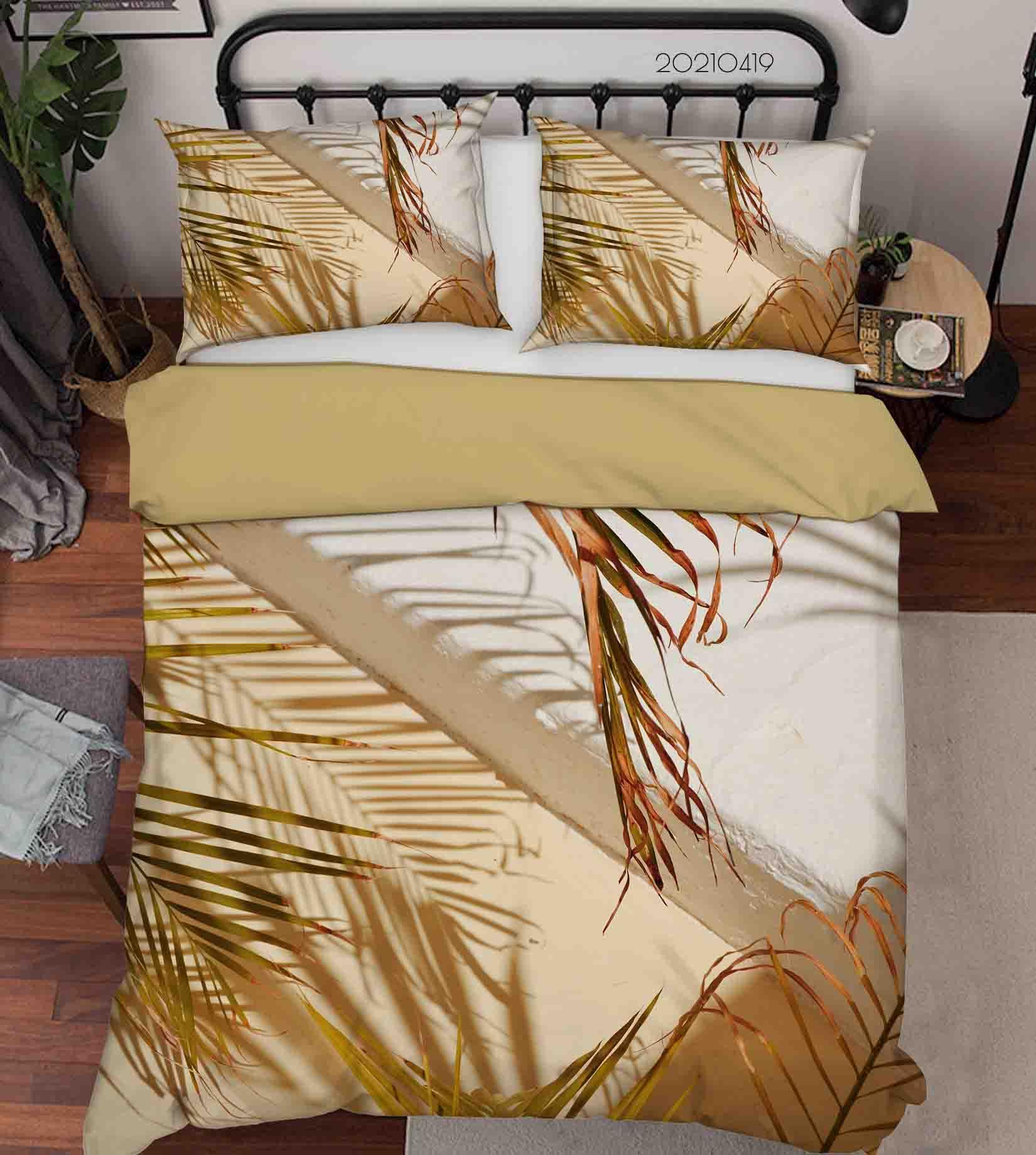 3D Tropical Leaf Quilt Cover Set Bedding Set Duvet Cover Pillowcases 128- Jess Art Decoration
