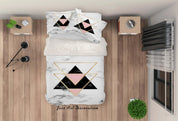 3D Geometric Triangle Quilt Cover Set Bedding Set Pillowcases 82- Jess Art Decoration