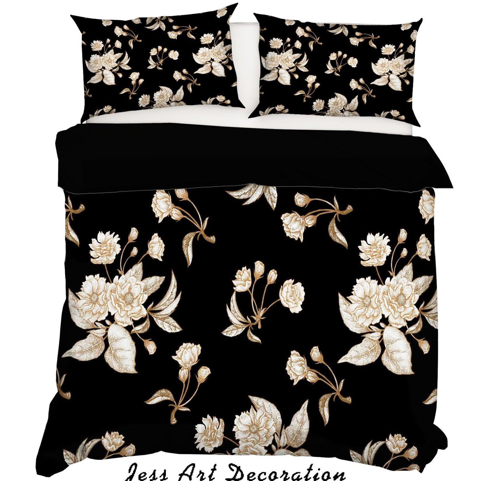 3D White Flowers Quilt Cover Set Bedding Set Pillowcases 189- Jess Art Decoration