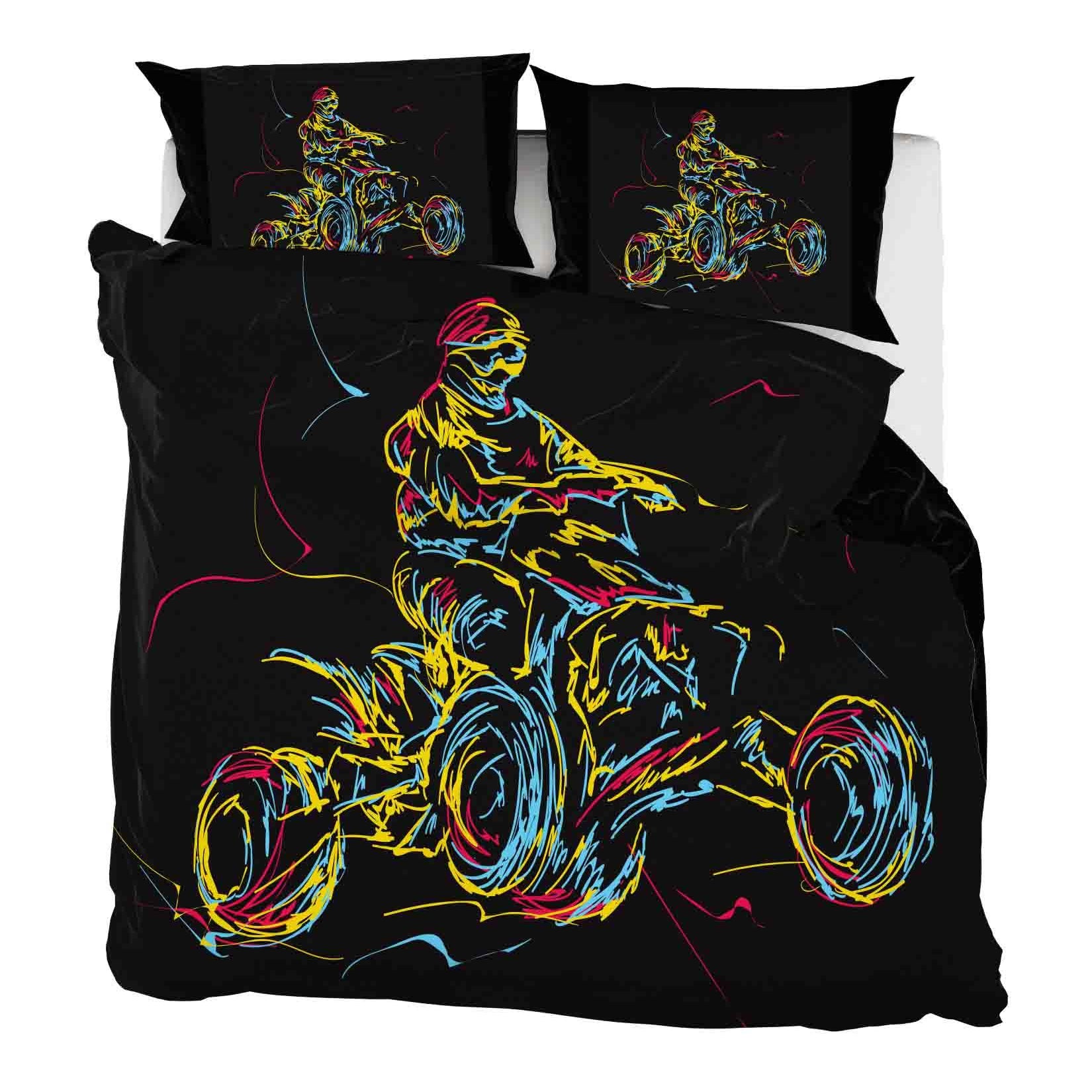 3D Abstract Colorful Ride Quilt Cover Set Bedding Set Pillowcases LQH A001- Jess Art Decoration