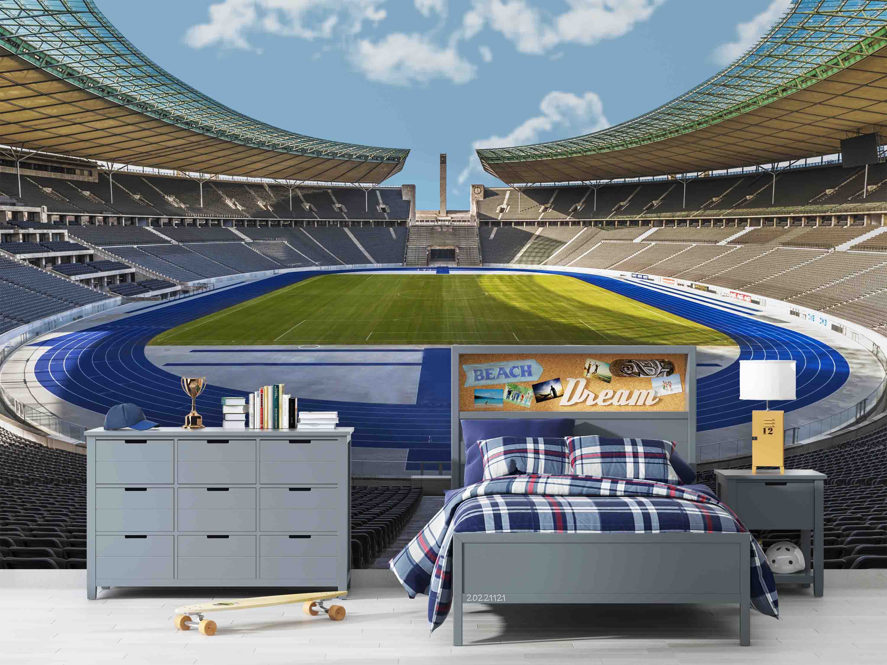 3D Germany Olympic Stadium Wall Mural Wallpaper GD 253- Jess Art Decoration